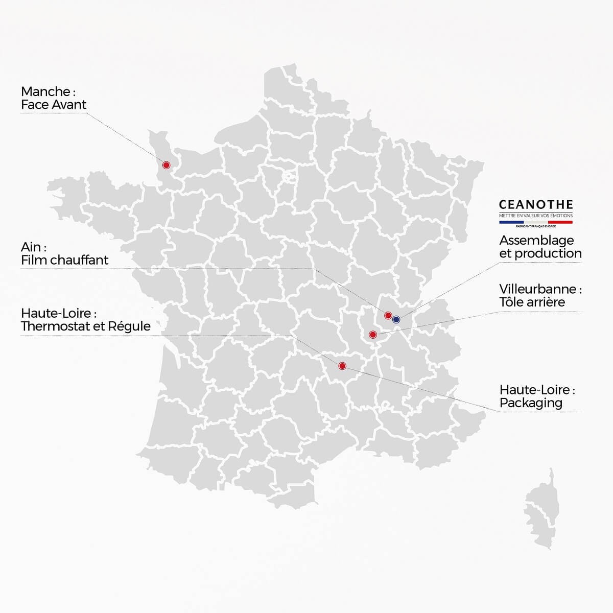 Lieux de fabrication des pièces de nos radiateurs